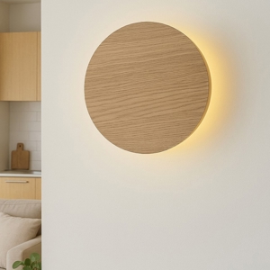 Applique di legno 40cm rotondo disco design moderna