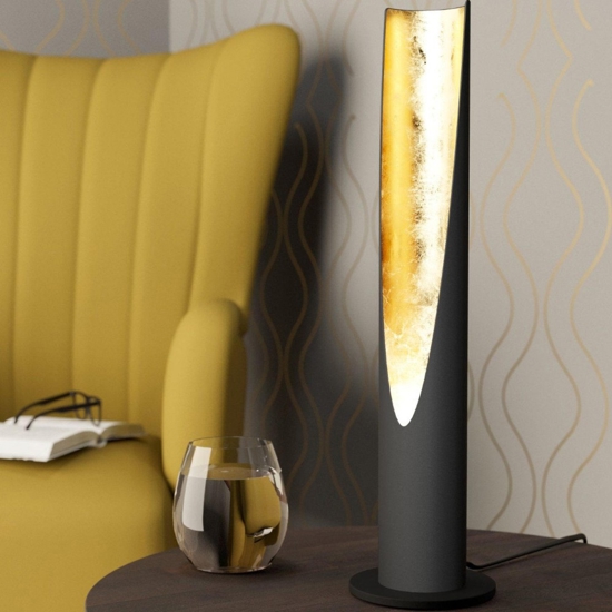 Lampada da tavolo per soggiorno moderno nero oro barbotto eglo Lampada da tavolo per soggiorno moderno nero oro barbotto eglo