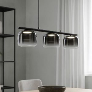 Spirito maytoni lampadario moderno per soggiorno led 3000k vetri fume