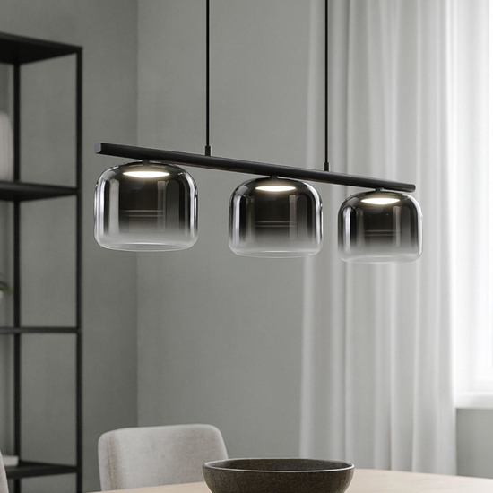 Spirito maytoni lampadario moderno per soggiorno led 3000k vetri fume