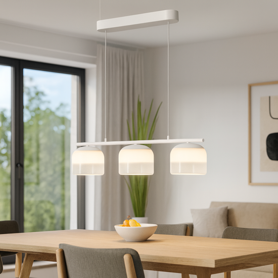 Spirito mayotni lampadario per soggiorno bianco vetro trasparente led 3000k Spirito mayotni lampadario per soggiorno bianco vetro trasparente led 3000k