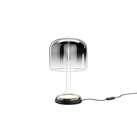 Lampada da comodino abat-jour maytoni spirito led 3000k vetro grigio fumo