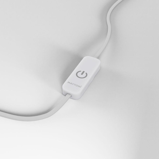 Abat-jour lampada da comodino maytoni spirito vetro bianco led 3000k