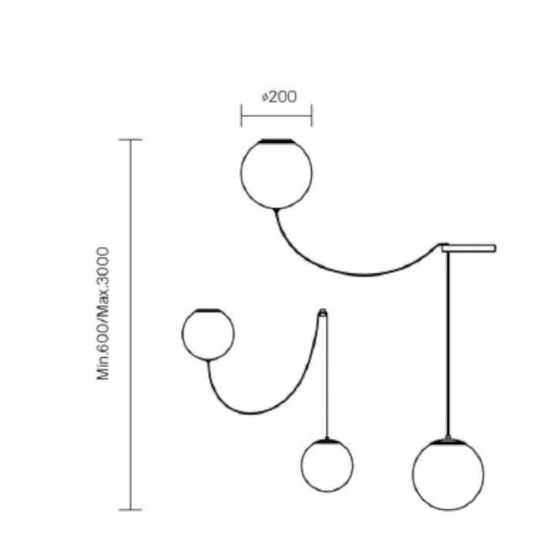 Maytoni twins lampada a sospensione doppia sfera vetro pendente led 3000k Maytoni twins lampada a sospensione doppia sfera vetro pendente led 3000k