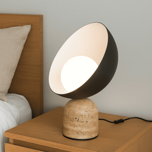Visualizza i dettagli per Lampada da comodino abat jour maytoni tavo metallo nero base in cemento Lampada da comodino abat jour maytoni tavo metallo nero base in cemento