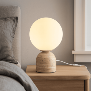 Visualizza i dettagli per Mayoni tavo lampada da comodino abat jour base cemento diffusore vetro Mayoni tavo lampada da comodino abat jour base cemento diffusore vetro