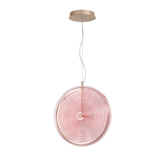 Lampadario moderno ondaluce jokey gr vetro rosa led 3000k 45cm Lampadario moderno ondaluce jokey gr vetro rosa led 3000k 45cm