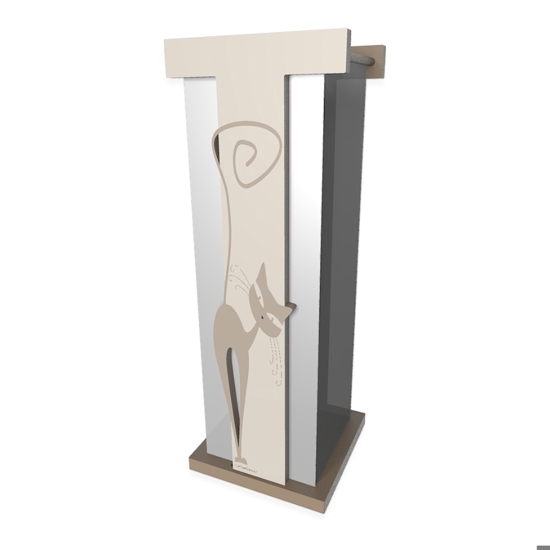 Portaombrelli moderno gatto legno tortora