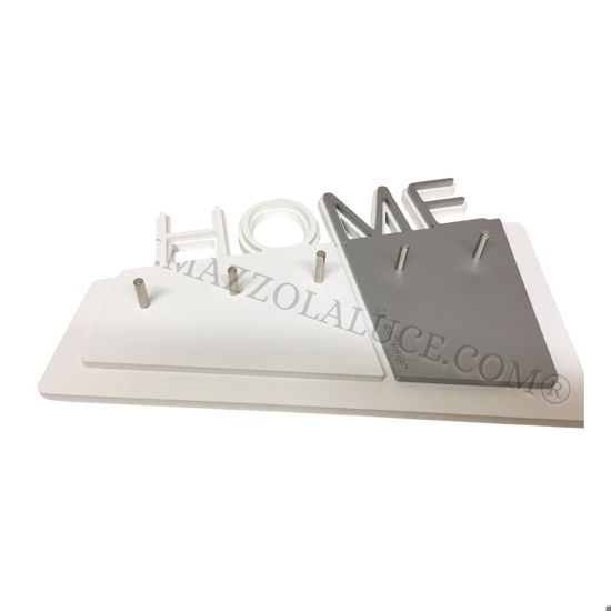 Appendichiavi moderno per ingresso da parete magnetico legno bianco alluminio