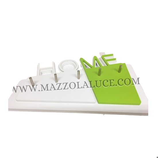 Appendichiavi moderno da parete legno verde mela magnetico