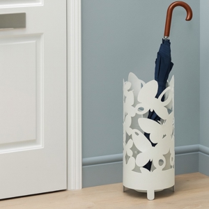 Portaombrelli moderno per ingresso farfalle metallo bianco