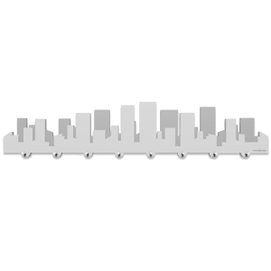 Skyline grande appendichiavi da parete moderno legno bianco grigio