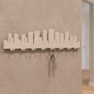 Grande appendichiavi da parete skyline moderno legno tortora