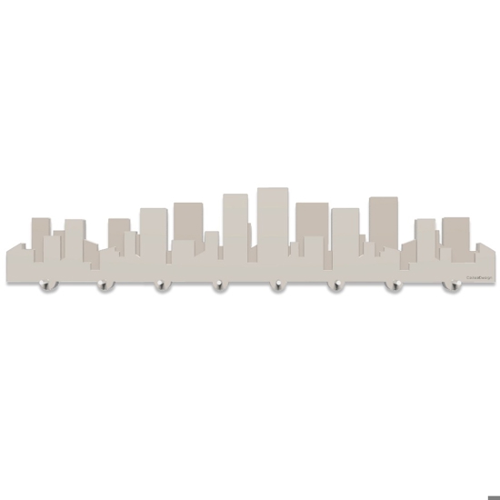 Grande appendichiavi da parete skyline moderno legno tortora