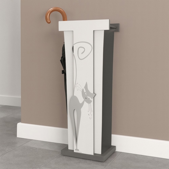 Portaombrelli design moderno gatto legno colore alluminio