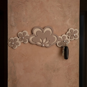 Appendichiavi a parete moderno magnetico legno colore grigio prugna