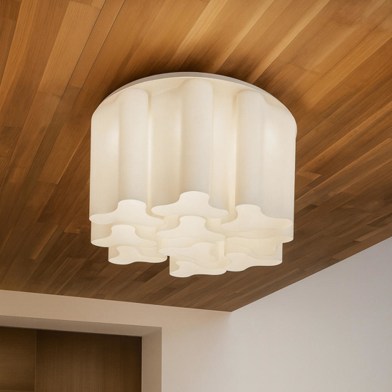 Ideal lux plafoniera como pl10 design ondulato moderno vetro bianco Ideal lux plafoniera como pl10 design ondulato moderno vetro bianco