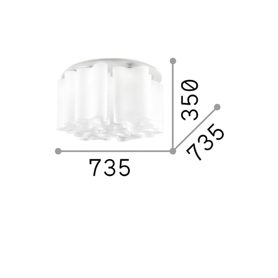 Ideal lux plafoniera como pl10 design ondulato moderno vetro bianco Ideal lux plafoniera como pl10 design ondulato moderno vetro bianco