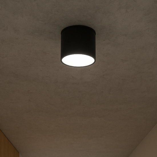 Ondaluce boiler faretto nero tondo led cct 3000k 4000k dimmerabile