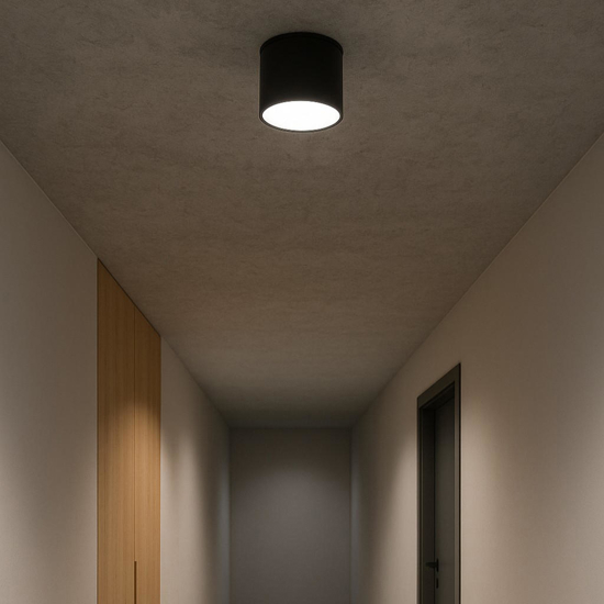 Ondaluce boiler faretto nero tondo led cct 3000k 4000k dimmerabile