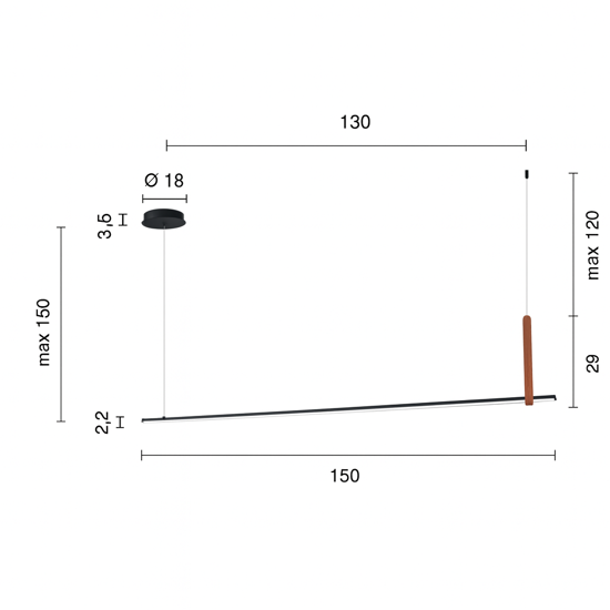 So regoli ondaluce lampadario per tavolo da pranzo 150cm led 3000k