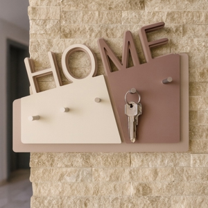 Visualizza i dettagli per Appendichiavi moderno da parete magnetico legno colore grigio prugna Appendichiavi moderno da parete magnetico legno colore grigio prugna