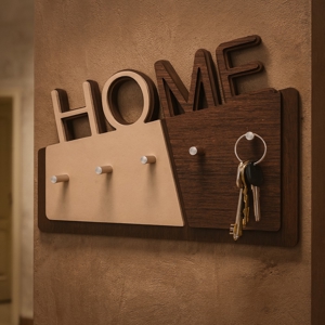 Visualizza i dettagli per Appendichiavi da parete magnetico moderno rovere wenge Appendichiavi da parete magnetico moderno rovere wenge