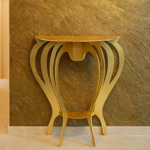 Visualizza i dettagli per Consolle ballerina piccola foglia oro classica Consolle ballerina piccola foglia oro classica