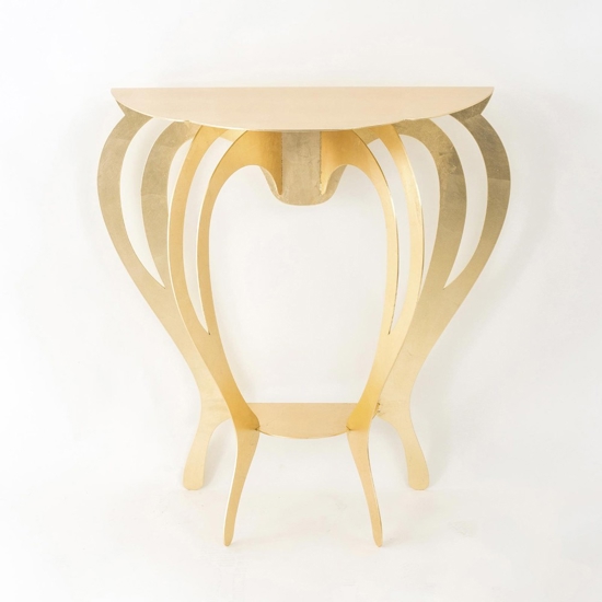 Consolle ballerina piccola foglia oro classica