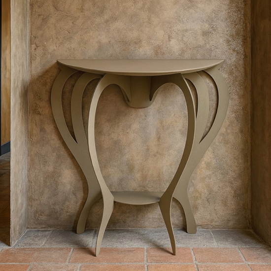 Piccola consolle design moderno metallo beige