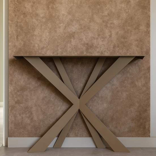 Consolle da ingresso in metallo moderno beige