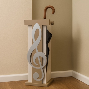 Visualizza i dettagli per Portaombrelli moderno musicale legno colore alluminio Portaombrelli moderno musicale legno colore alluminio
