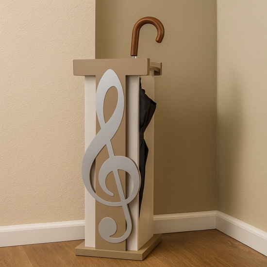 Portaombrelli moderno musicale legno colore alluminio
