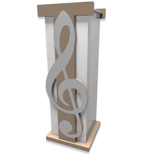 Portaombrelli moderno musicale legno colore alluminio