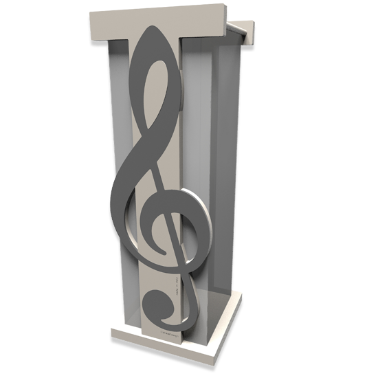 Portaombrelli moderno chiave di violino musicale legno grigio quarzo Portaombrelli moderno chiave di violino musicale legno grigio quarzo