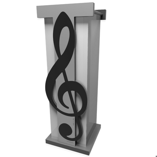 Portaombrelli moderno musicale chiave di violino legno nero grigio