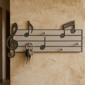Appendichiavi da parete magnetico legno colore grigio quarzo e tortora