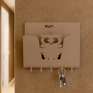 Visualizza i dettagli per Appendichiavi da parete porta posta lettere metallo beige Appendichiavi da parete porta posta lettere metallo beige