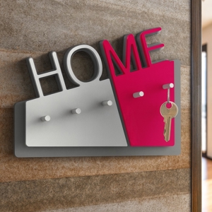 Visualizza i dettagli per Appendichiavi a parete home moderno magnetico legno colore fucsia Appendichiavi a parete home moderno magnetico legno colore fucsia