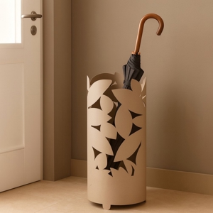 Portaombrelli beige moderno metallo per ingresso
