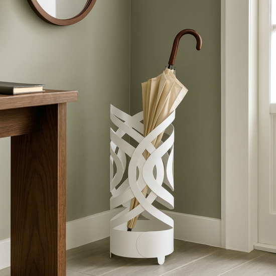 Portaombrelli per ingresso bianco metallo design moderno