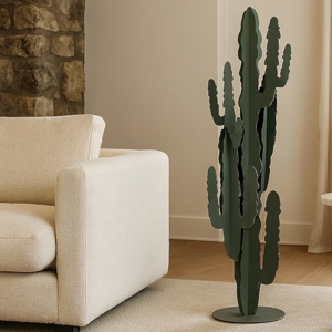 Visualizza i dettagli per Grande cactus verde salvia pianta da terra in metallo decorativa Grande cactus verde salvia pianta da terra in metallo decorativa