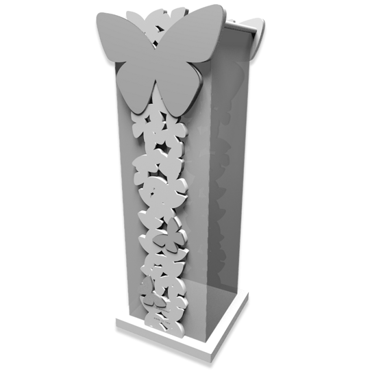 Portaombrelli moderno farfalle legno bianco grigio