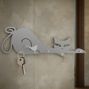 Visualizza i dettagli per Appendichiavi da parete gatto magnetico legno Appendichiavi da parete gatto magnetico legno