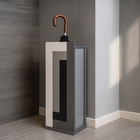 Portaombrelli moderno da ingresso nero grigio bianco
