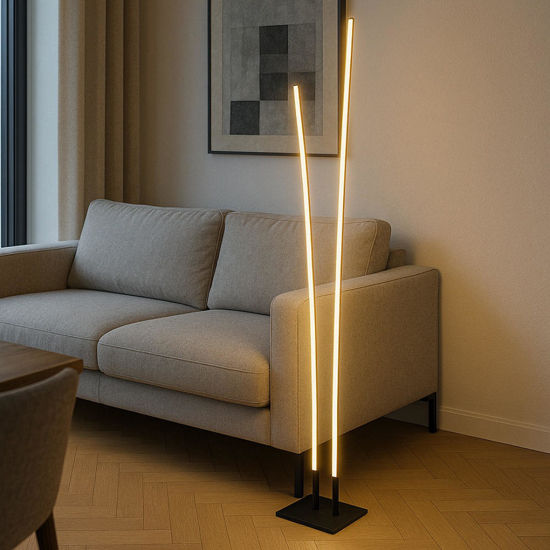 Piantana nera top light kawaii design moderna led cct dimmerabile