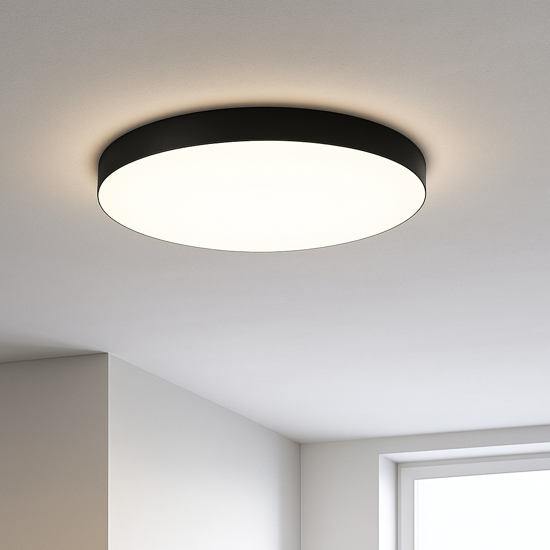 Plafoniera moderna ondaluce boiler nero led cct 3000k 4000k 40cm Plafoniera moderna ondaluce boiler nero led cct 3000k 4000k 40cm