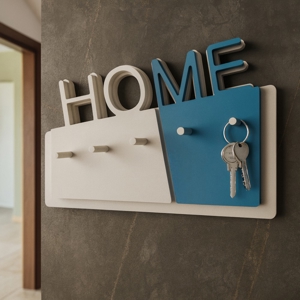Visualizza i dettagli per Appendichiavi da parete magnetico design moderno legno bianco blu luce Appendichiavi da parete magnetico design moderno legno bianco blu luce