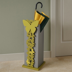 Portaombrelli moderno butterfly legno colore verde oliva