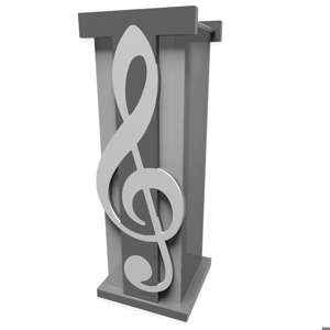 Visualizza i dettagli per Portaombrelli moderno nota musicale legno bianco grigio Portaombrelli moderno nota musicale legno bianco grigio